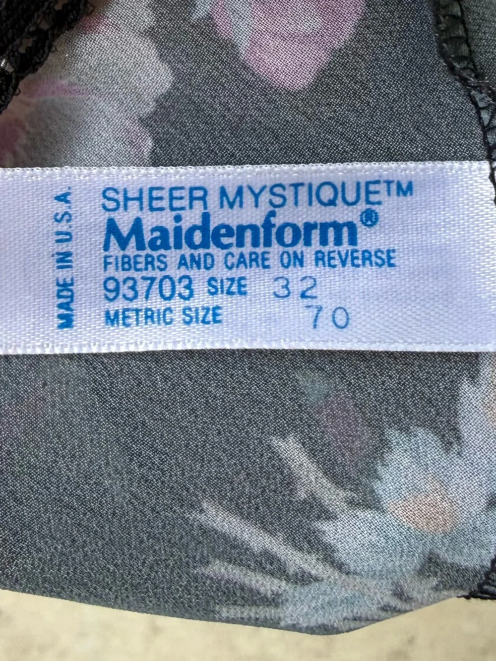 Sheer Mystique Maidenform top 32 VINTAGE floral lace cami rose scalloped hem - Picture 5 of 7